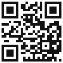 Black and white QR code on display.